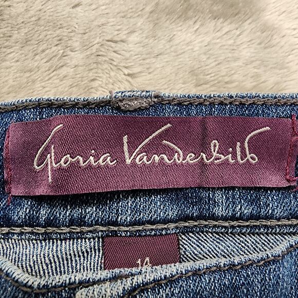 Gloria Vanderbilt Jeans Womens 14 Blue Amanda Capri High Rise Cuffed Stretch - Picture 5 of 14